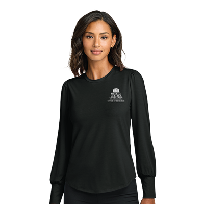 Mercer+Mettle Womens Stretch Jersey Long Sleeve Blouson Top